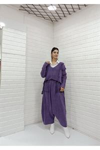 Kadın Ve Yaka Püskül Detaylı Şalvar Takım