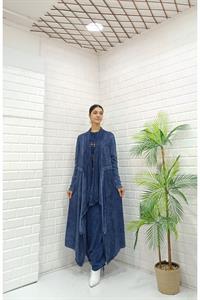 Kadın Yakaları Dantel Detaylı Beli Kuşaklı Hırka