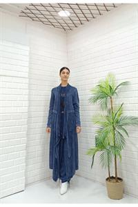 Kadın Yakaları Dantel Detaylı Beli Kuşaklı Hırka