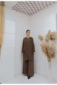 Kapşonlu Cep Detaylı Püsküllü Salaş Tunik