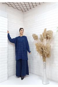 Kapşonlu Cep Detaylı Püsküllü Salaş Tunik