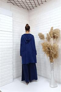 Kapşonlu Cep Detaylı Püsküllü Salaş Tunik