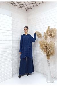 Kapşonlu Cep Detaylı Püsküllü Salaş Tunik