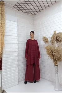 Kapşonlu Cep Detaylı Püsküllü Salaş Tunik