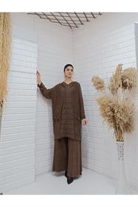 Kapşonlu Cep Detaylı Püsküllü Salaş Tunik