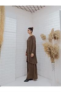 Kapşonlu Cep Detaylı Püsküllü Salaş Tunik