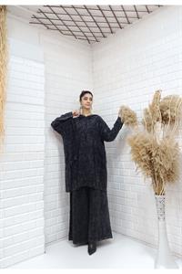 Kapşonlu Cep Detaylı Püsküllü Salaş Tunik