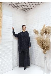 Kapşonlu Cep Detaylı Püsküllü Salaş Tunik