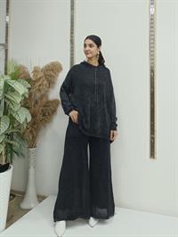 Kapşonlu file ikili takım antrasit