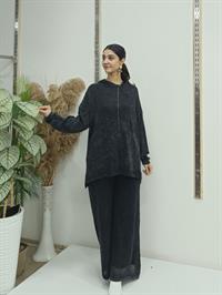 Kapşonlu file ikili takım antrasit