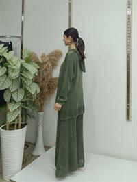 Kapşonlu file ikili takım hakiyeşil