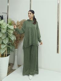 Kapşonlu file ikili takım hakiyeşil