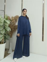 Kapşonlu file ikili takım lacivert