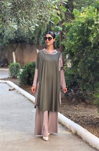 kapşonlu salaş penye tunik haki