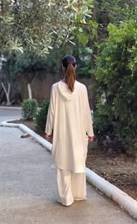 kapşonlu salaş penye tunik lacivert