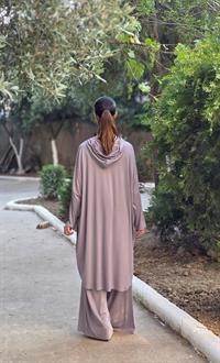 kapşonlu salaş penye tunik siyah