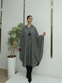 Kapüşonlu Panço Antrasit