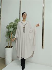 Kapüşonlu Panço Krem