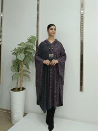 Kapüşonlu Panço Mürdüm Antrasit