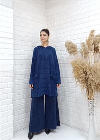 kapüşonlu salaş tunik lacivert