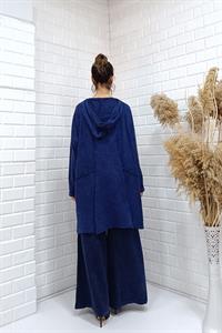 kapüşonlu salaş tunik lacivert