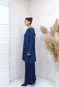 kapüşonlu salaş tunik lacivert