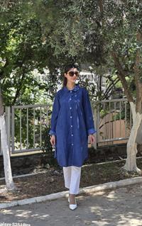 keten dümeli gömlek lacivert