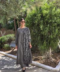 keten etnik fermuarlı ferace antrasit