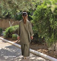 keten etnik gömlek haki yeşil