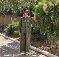 keten etnik gömlek haki yeşil