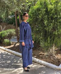 keten etnik gömlek lacivert