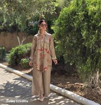 keten etnik gömlek taş rengi