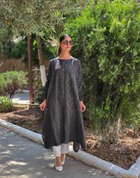 keten salaş peçvörtlü tunik antrasi