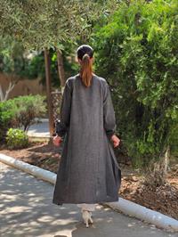 keten salaş peçvörtlü tunik antrasi