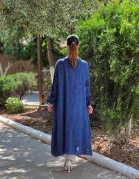 keten salaş peçvörtlü tunik lacivert