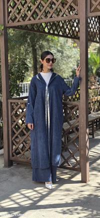 keten salaş tarz hırka kimono-Lacivert