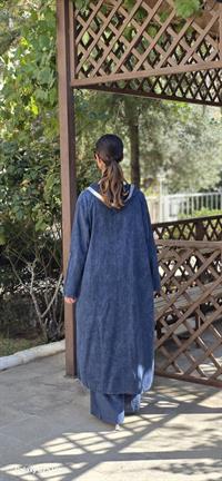 keten salaş tarz hırka kimono-Lacivert
