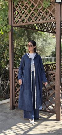 keten salaş tarz hırka kimono-Lacivert