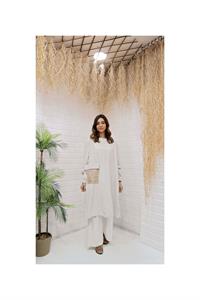 Kök Boya Yıkama Cepli Tunik Beyaz