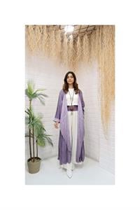 Kök Boya Yıkama Kimono Mor