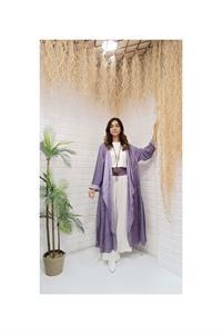 Kök Boya Yıkama Kimono Mor