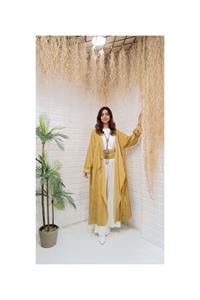 Kök Boya Yıkama Kimono Sarı