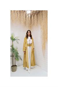 Kök Boya Yıkama Kimono Sarı