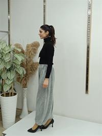 lastikli salaş pantolon gri