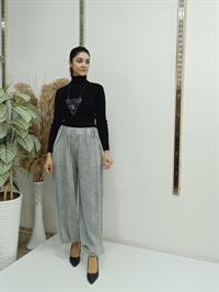 lastikli salaş pantolon gri