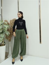 lastikli salaş pantolon hakiyeşil