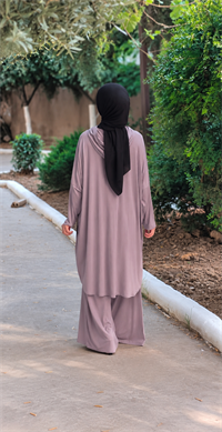 Patchwork Kapüşonlu Yarasa Kol Tunik Siyah