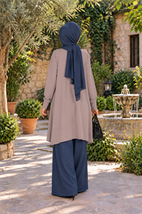 Penye Patchwork Tunik Vizon