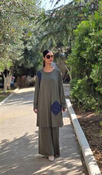 penye peçförtlü salaş ikili takım haki yeşil