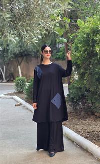 penye peçförtlü salaş ikili takım siyah